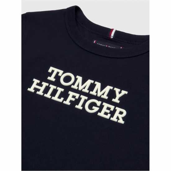 Tommy Hilfiger Logo Peached T-Shirt Juniors Пустинно небе DW5 