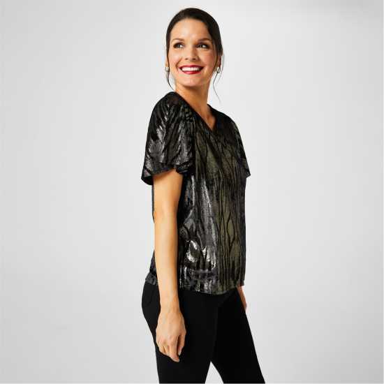 Biba Patterned Foil Top  