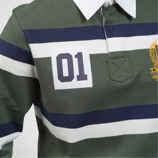 Howick Long Sleeve Rugby Shirt Зелена полоса 