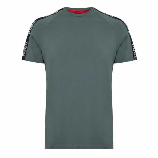 Hugo Boss Тениска Hugo Sporty Tape T Shirt Тъмно зелено 307 Мъжки пижами