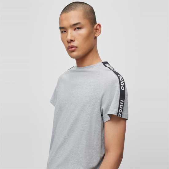 Hugo Boss Тениска Hugo Sporty Tape T Shirt Средно сиво 035 Мъжки пижами