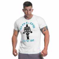 Golds Gym Мъжка Тениска Gym Muscle Joe T Shirt Mens Бяло Атлетика