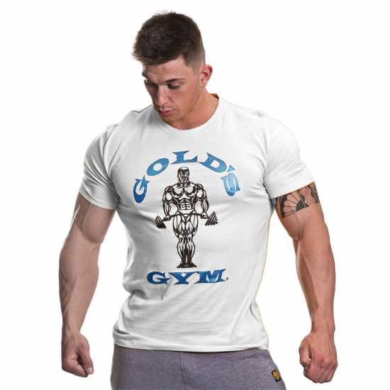 Golds Gym Мъжка Тениска Gym Muscle Joe T Shirt Mens Бяло Атлетика