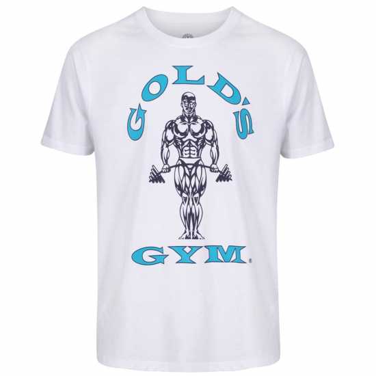 Golds Gym Мъжка Тениска Gym Muscle Joe T Shirt Mens Бяло Атлетика