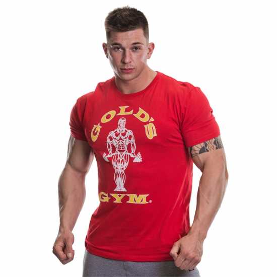 Golds Gym Мъжка Тениска Gym Muscle Joe T Shirt Mens Червено Мъжко облекло за едри хора