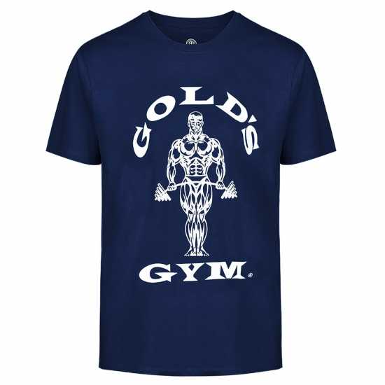 Golds Gym Мъжка Тениска Gym Muscle Joe T Shirt Mens Морска синьо Мъжко облекло за едри хора