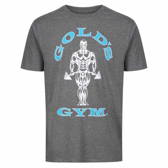 Golds Gym Мъжка Тениска Gym Muscle Joe T Shirt Mens Grey Marl Атлетика