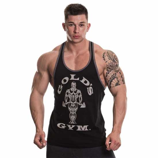 Golds Gym Joe Vest Mens Черно/сиво марл Атлетика