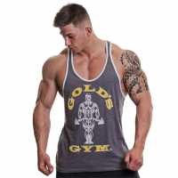 Golds Gym Joe Vest Mens Сив меланж/Бял Атлетика