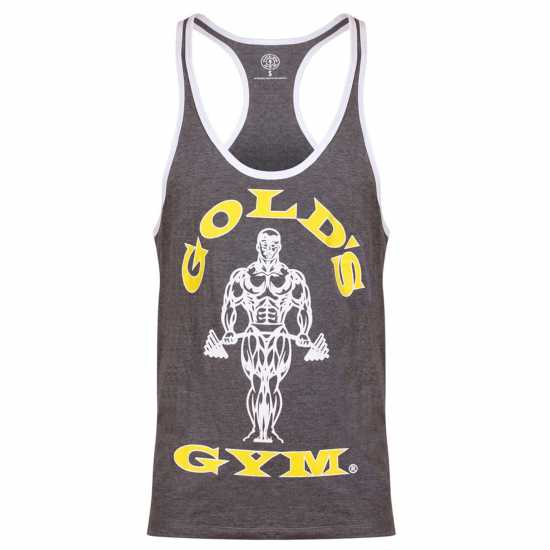 Golds Gym Joe Vest Mens Сив меланж/Бял Атлетика