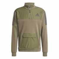 Adidas Мъжко Спортно Горнище Quarter Zip Tech Track Jacket Mens Хаки 