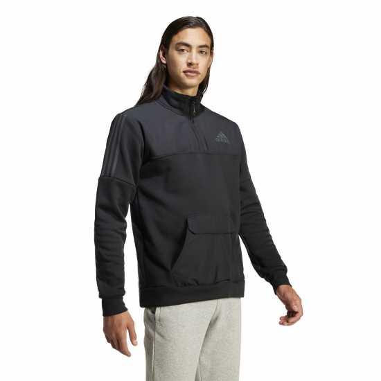 Adidas Мъжко Спортно Горнище Quarter Zip Tech Track Jacket Mens Черно 