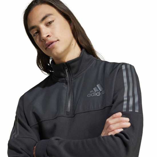 Adidas Мъжко Спортно Горнище Quarter Zip Tech Track Jacket Mens Черно 