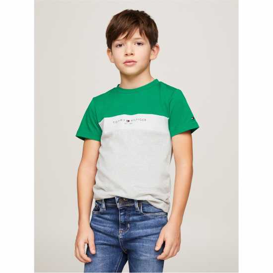 Tommy Hilfiger Colour Block Tee Juniors Олимпийско зелено Kids