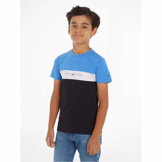 Tommy Hilfiger Colour Block Tee Juniors Сино заклинание Kids