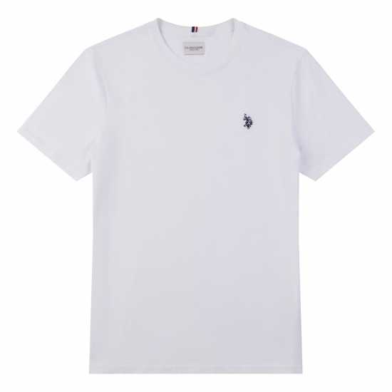 Us Polo Assn Тениска Dhm T Shirt Sn00 Бяло/Морско синьо Мъжки ризи