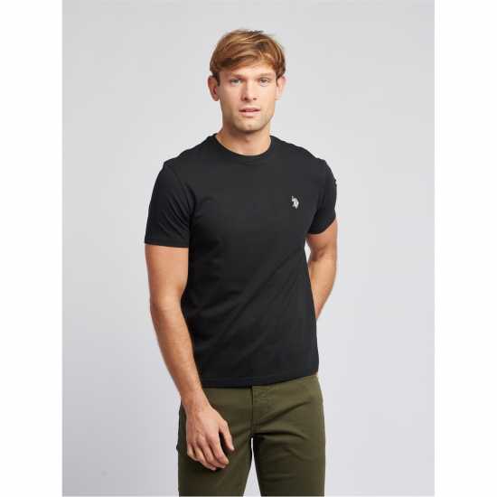 Us Polo Assn Тениска Dhm T Shirt Sn00 Черно/Бяло Мъжки ризи