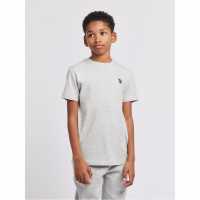 Us Polo Assn Dhm Tshirt  Jn00 Сив марл Детски тениски и фланелки