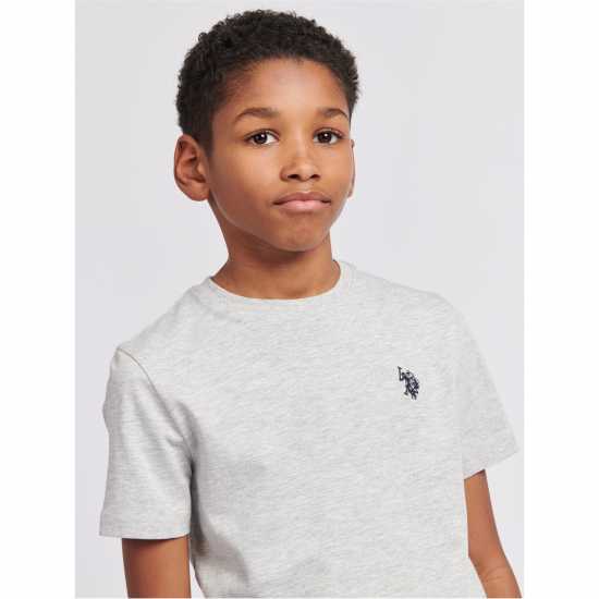 Us Polo Assn Dhm Tshirt  Jn00 Сив марл Детски тениски и фланелки