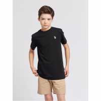 Us Polo Assn Dhm Tshirt  Jn00 Черно Детски тениски и фланелки