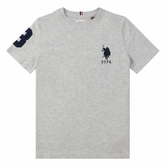 Us Polo Assn Plyr 3 Tshirt Jn00 Сив марл Детски тениски и фланелки