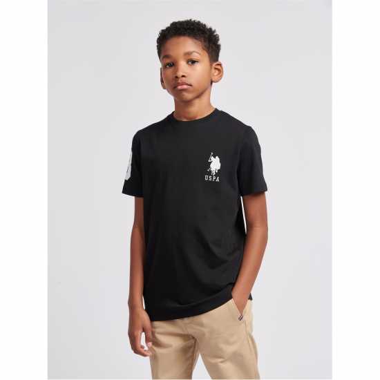 Us Polo Assn Plyr 3 Tshirt Jn00 Черно Детски тениски и фланелки