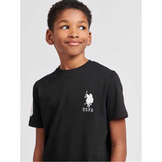 Us Polo Assn Plyr 3 Tshirt Jn00 Черно Детски тениски и фланелки