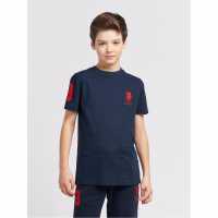 Us Polo Assn Plyr 3 Tshirt Jn00 Морска синьо/червено Детски тениски и фланелки