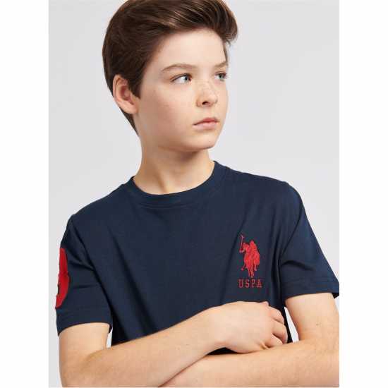 Us Polo Assn Plyr 3 Tshirt Jn00 Морска синьо/червено Детски тениски и фланелки