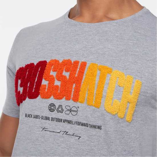 Crosshatch Flocked T Sn99 Сив марл Мъжки ризи