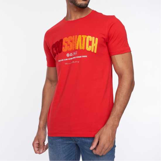 Crosshatch Flocked T Sn99 Червено Мъжки ризи