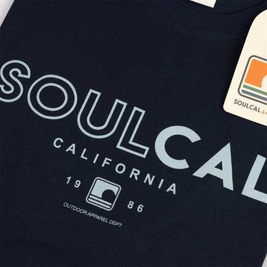 Soulcal Graphic T-Shirt Синя Дреха Мъжки ризи