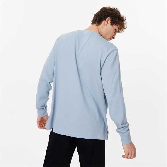 Jack Wills Long Sleeve Graphic T-Shirt Пудра Синьо Мъжко облекло за едри хора