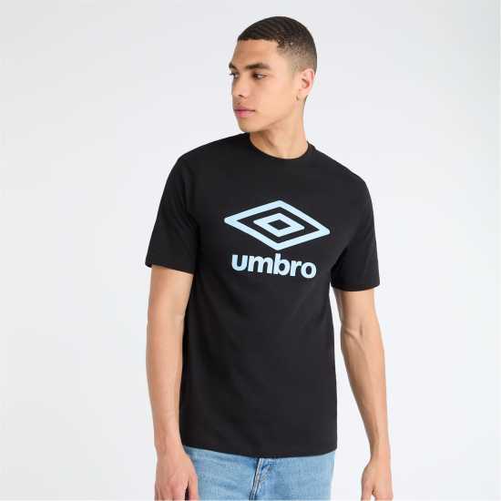 Umbro Тениска С Лого Core Logo Tee Sn99 Черно/Алюр Мъжко облекло за едри хора