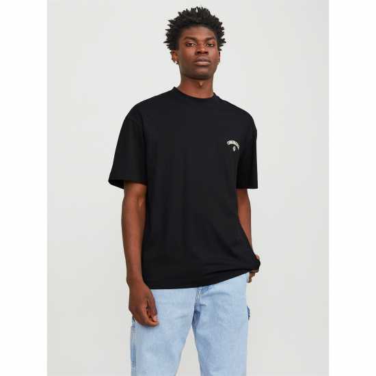 Jack And Jones Back Graphic Short Sleeve T-Shirt Черно Мъжки ризи