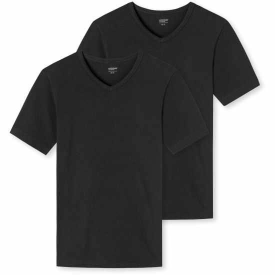 Uncover By Schiesser 2-Pack V-Neck T-Shirt Черно Мъжки ризи