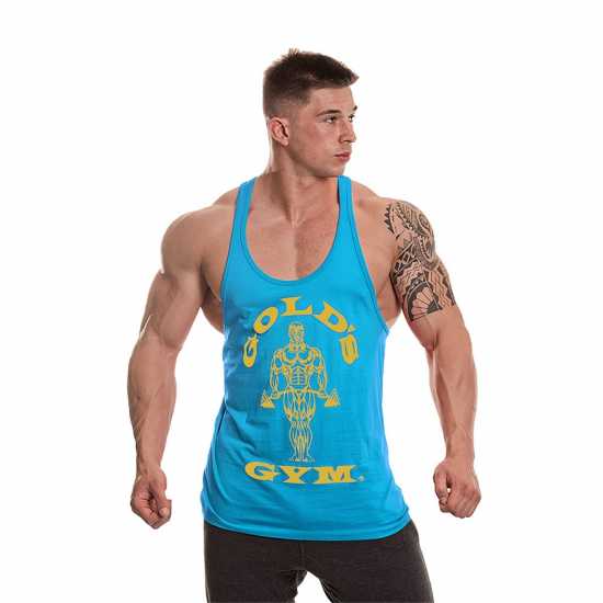 Golds Gym Muscle Joe Premium Stringer Vest Turq Мъжко облекло за едри хора