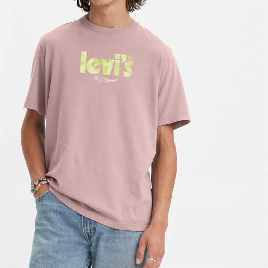 Levis Varsity Circle T-Shirt Персиков плакат Tshirts under 20