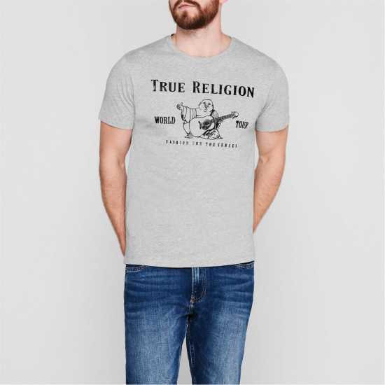 True Religion Тениска Buddha T Shirt Сиво Tshirts under 20