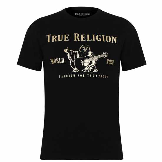 True Religion Тениска Buddha T Shirt Черно/Злато Tshirts under 20