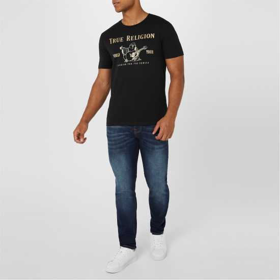 True Religion Тениска Buddha T Shirt Черно/Злато Tshirts under 20