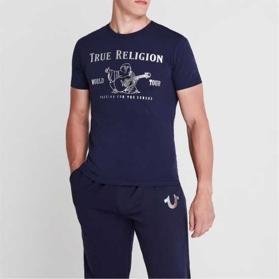 True Religion Тениска Buddha T Shirt Морско синьо/сребро Tshirts under 20