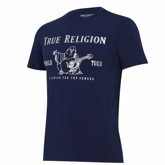 True Religion Тениска Buddha T Shirt Морско синьо/сребро Tshirts under 20