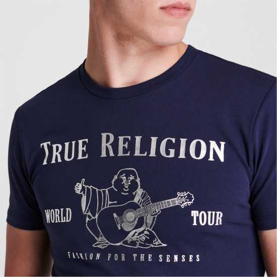 True Religion Тениска Buddha T Shirt Морско синьо/сребро Tshirts under 20