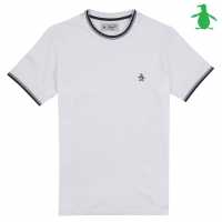 Original Penguin Тениска Tipped Ringer T Shirt Ярко бяло 118 Tshirts under 20