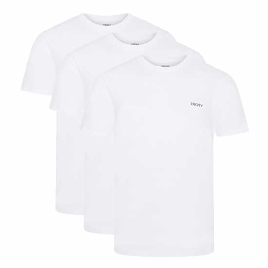 Dkny Мъжка Риза 3 Pack Short Sleeve T-Shirt Mens White 