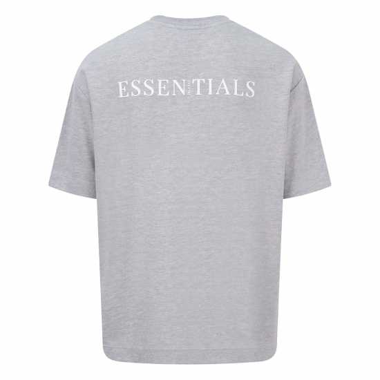 Blank Essentials Contrast Puff Print T-Shirt Сиво марле Мъжки ризи