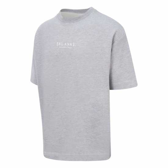 Blank Essentials Contrast Puff Print T-Shirt Сиво марле Мъжки ризи