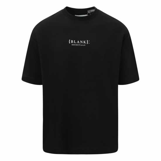 Blank Essentials Contrast Puff Print T-Shirt Черно Мъжки ризи