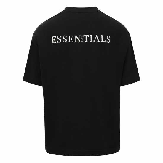 Blank Essentials Contrast Puff Print T-Shirt Черно Мъжки ризи